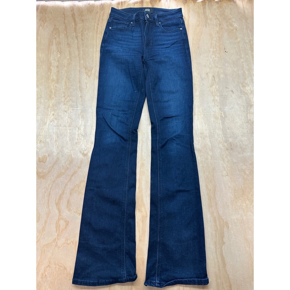 Paige Manhattan High Rise Bootcut Jeans Dark Wash Size 25 Blue Denim